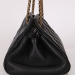 Chanel Medium Just Mademoiselle Bowling Bag Black Lambskin AGHW
