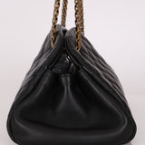 Chanel Medium Just Mademoiselle Bowling Bag Black Lambskin AGHW