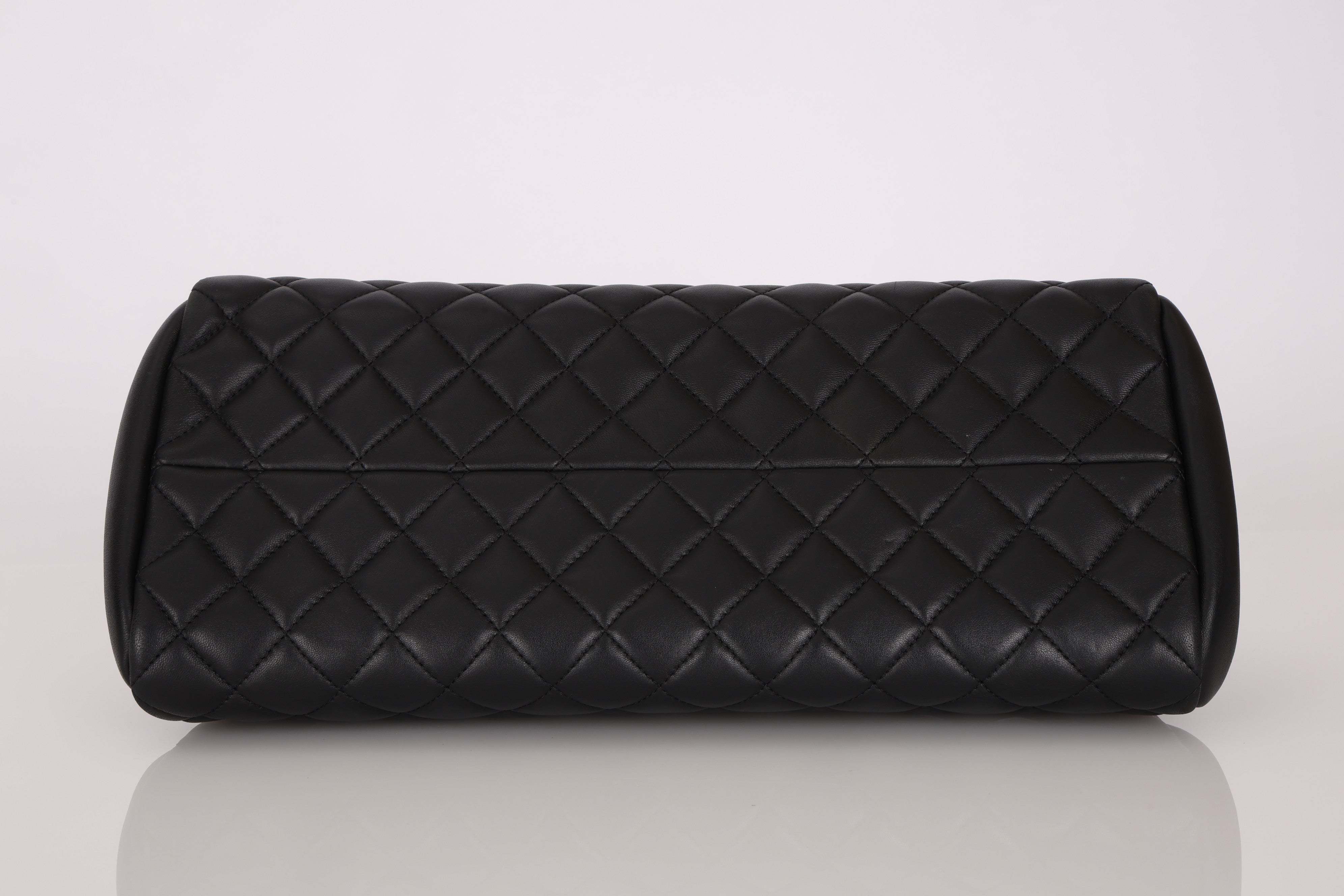 Chanel Medium Just Mademoiselle Bowling Bag Black Lambskin AGHW