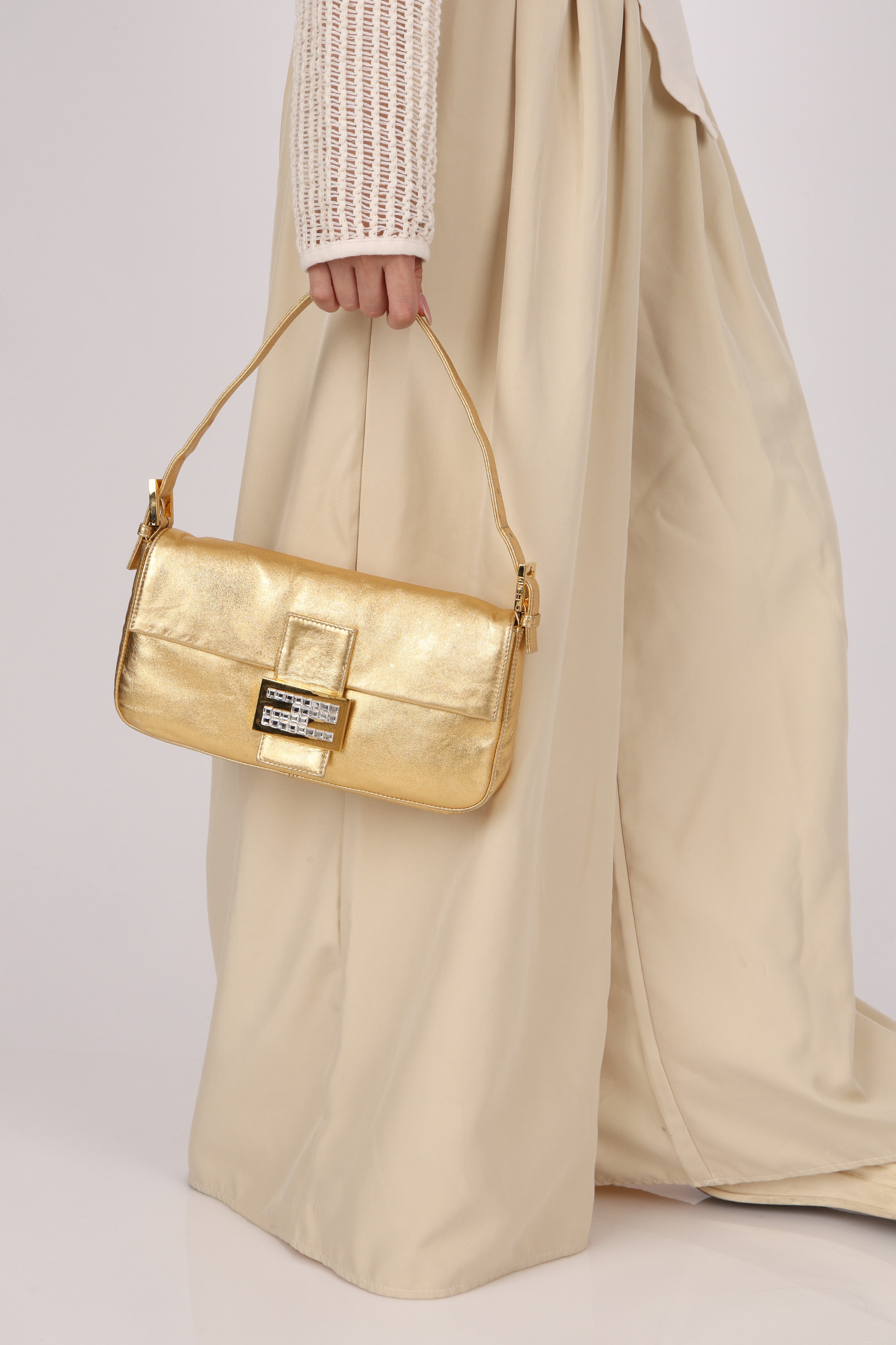 Fendi Baguette Metallic Gold GHW