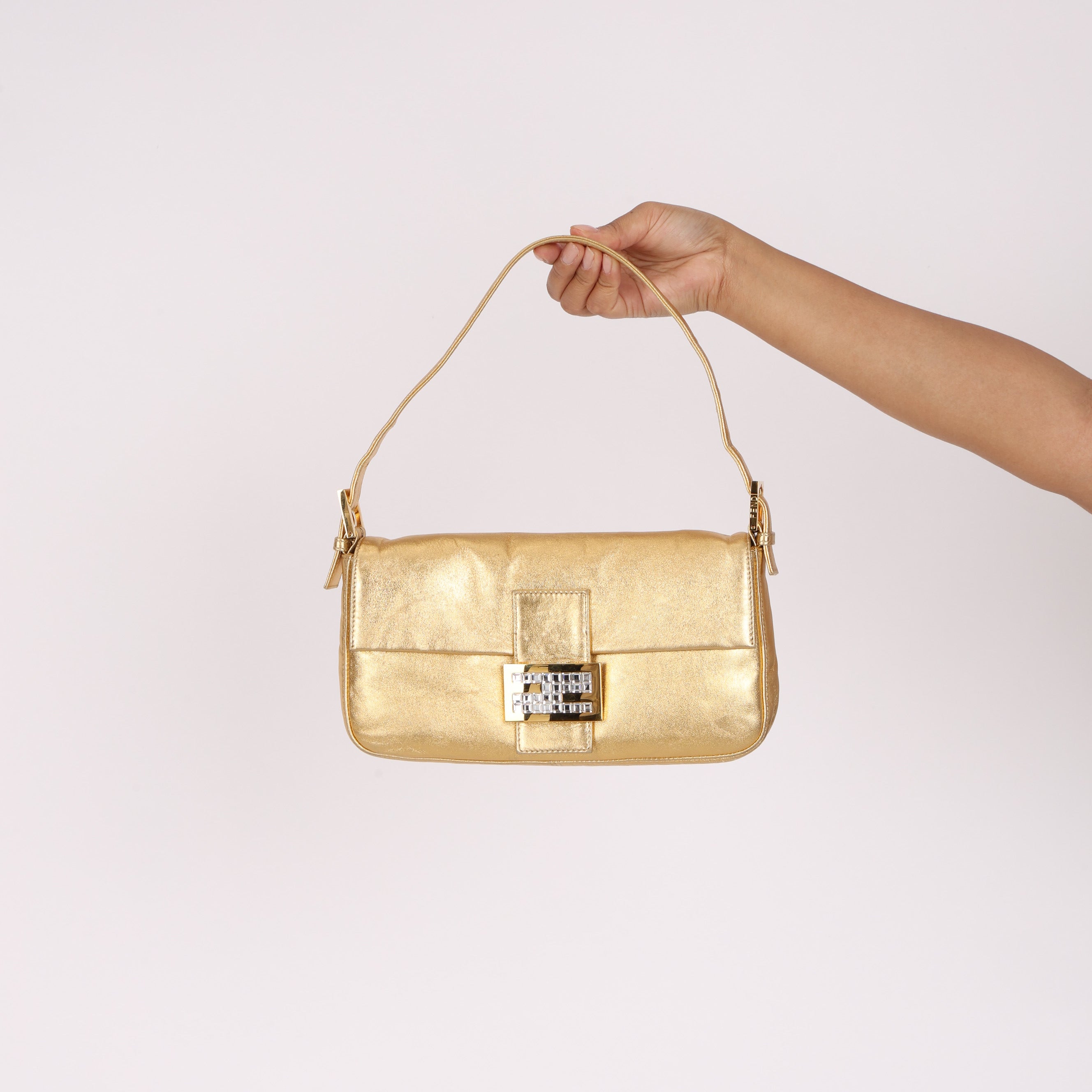 Fendi Baguette Metallic Gold GHW