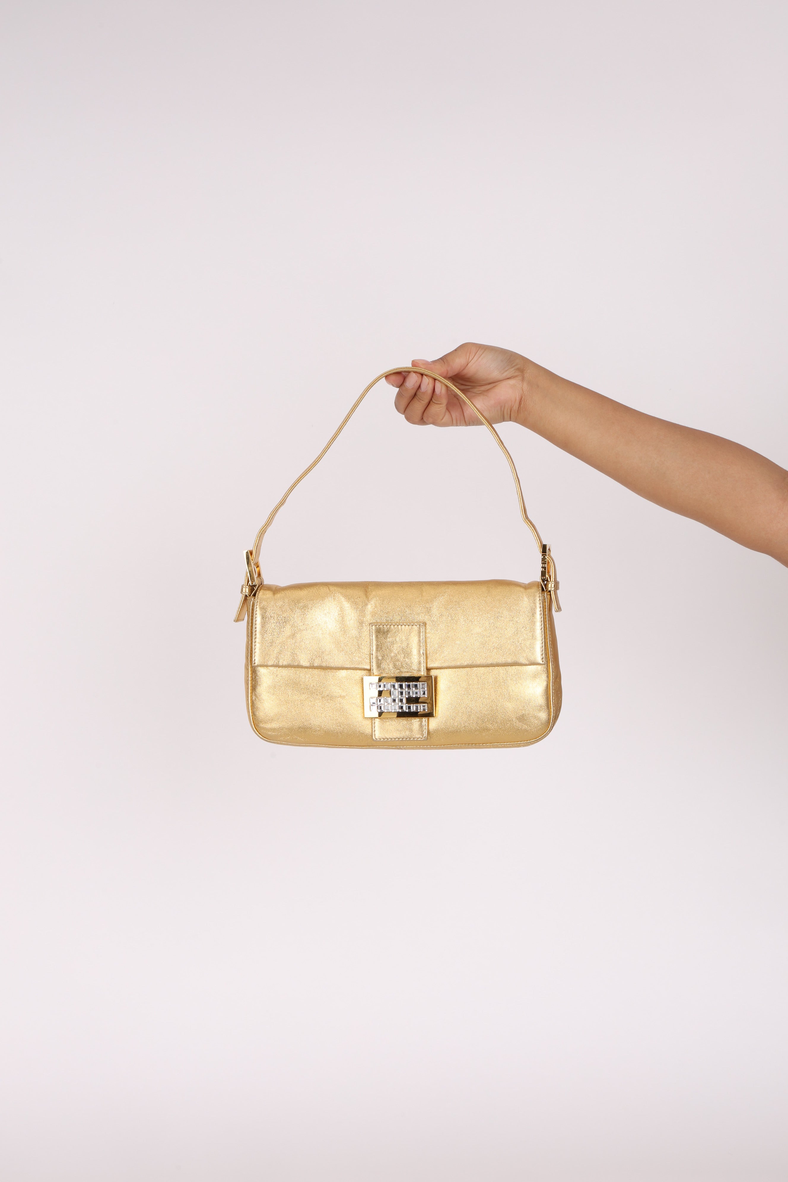 Fendi Baguette Metallic Gold GHW