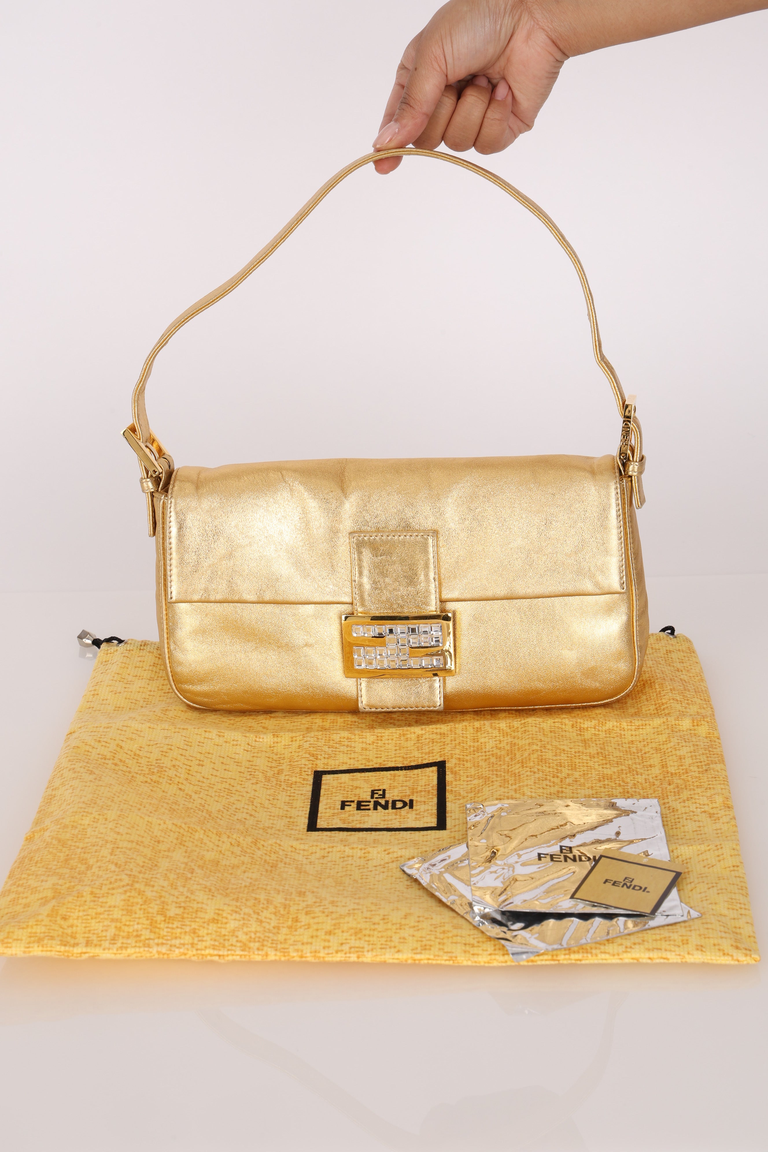 Fendi Baguette Metallic Gold GHW