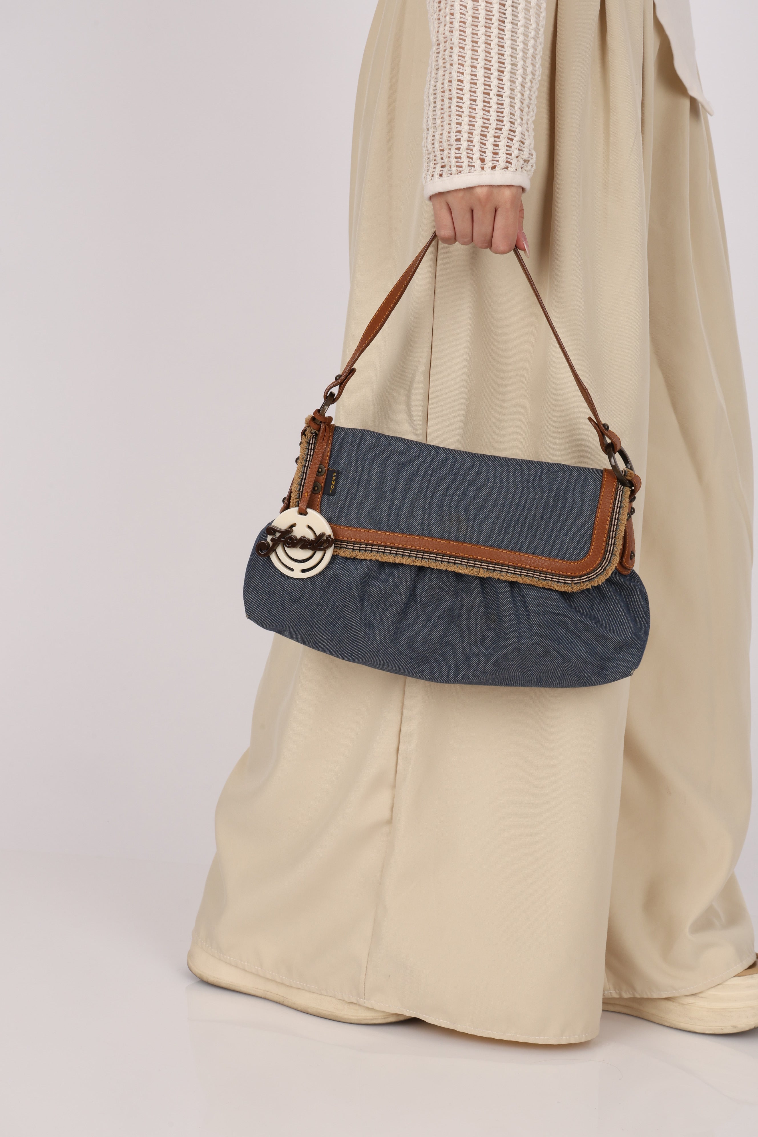 Fendi Chef Denim Shoulder Bag