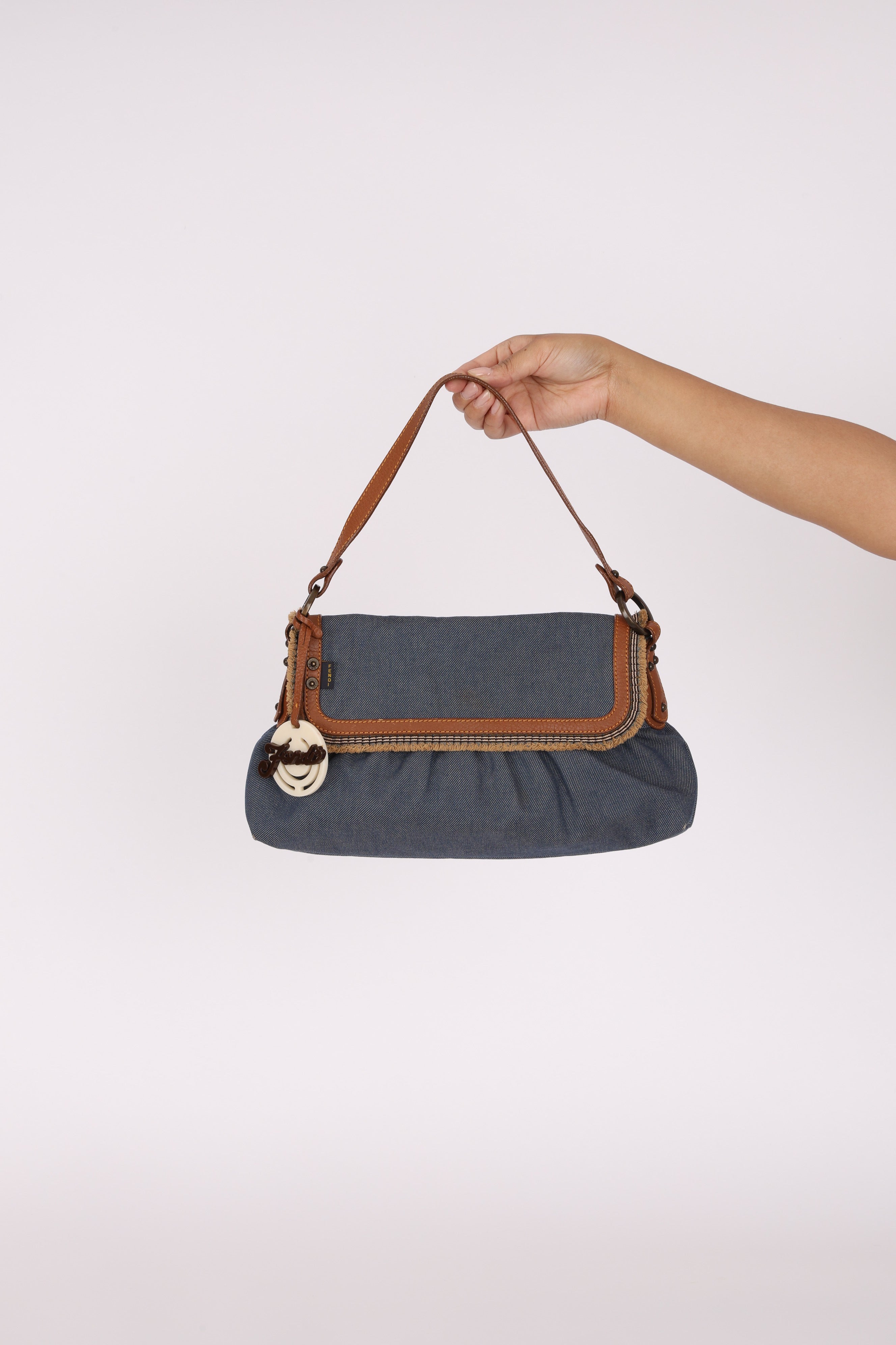 Fendi Chef Denim Shoulder Bag