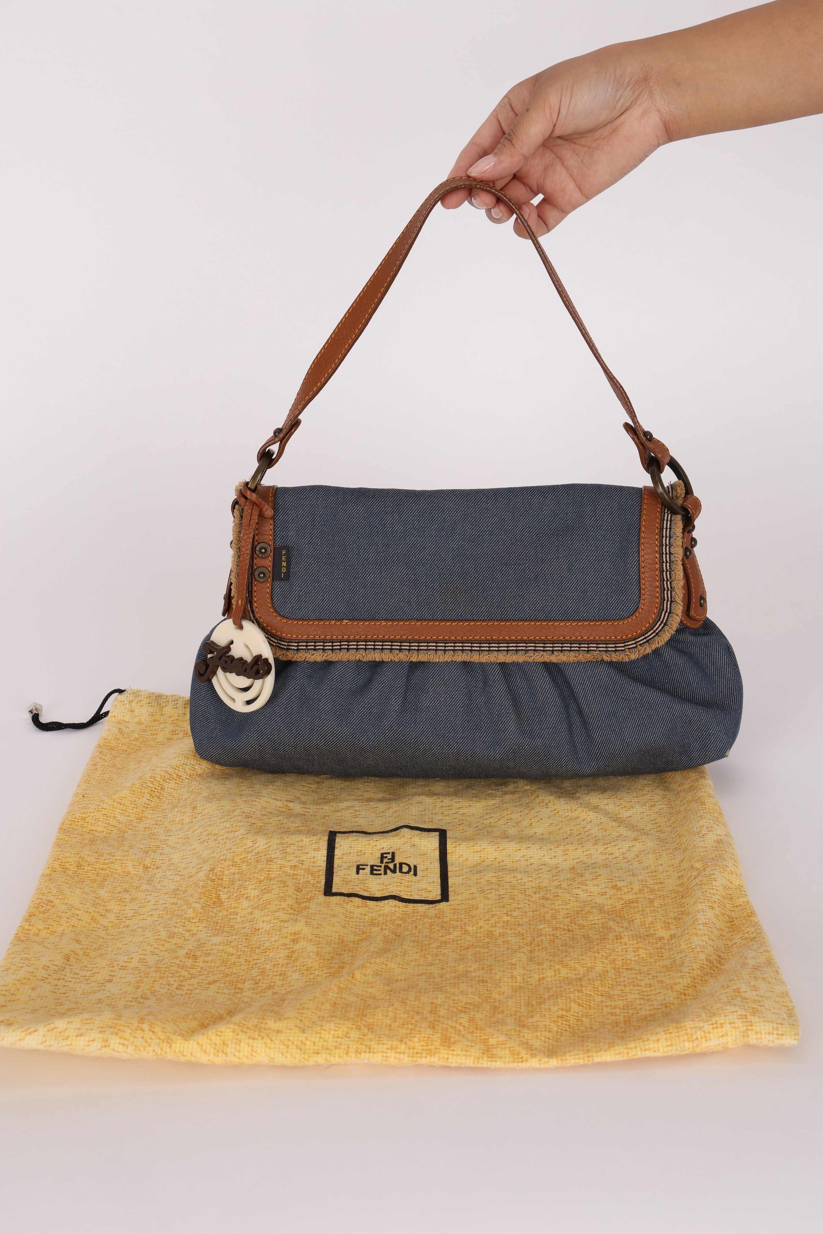Fendi Chef Denim Shoulder Bag