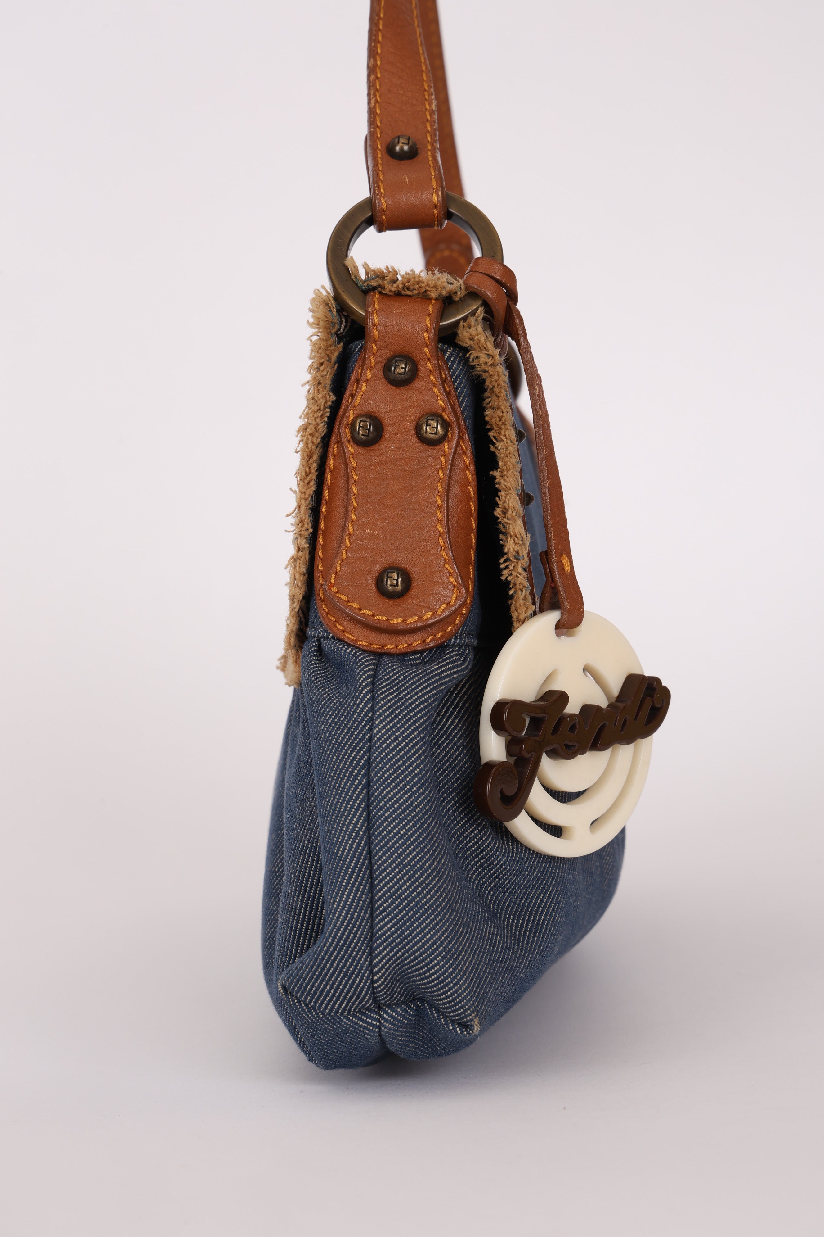 Fendi Chef Denim Shoulder Bag