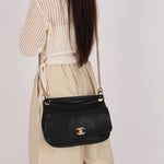 Chanel 2 Way Flap Black Caviar AGHW
