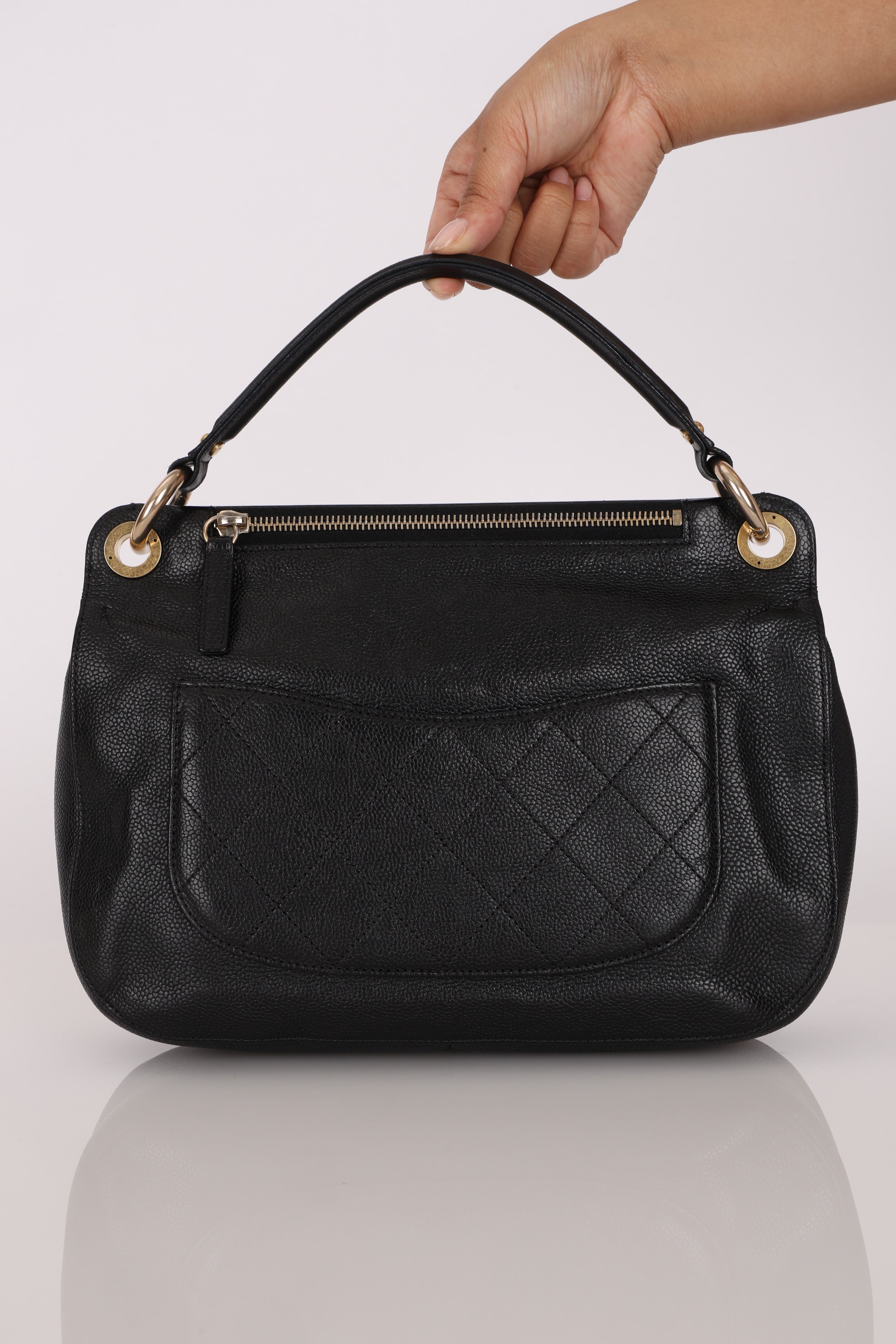 Chanel 2 Way Flap Black Caviar AGHW
