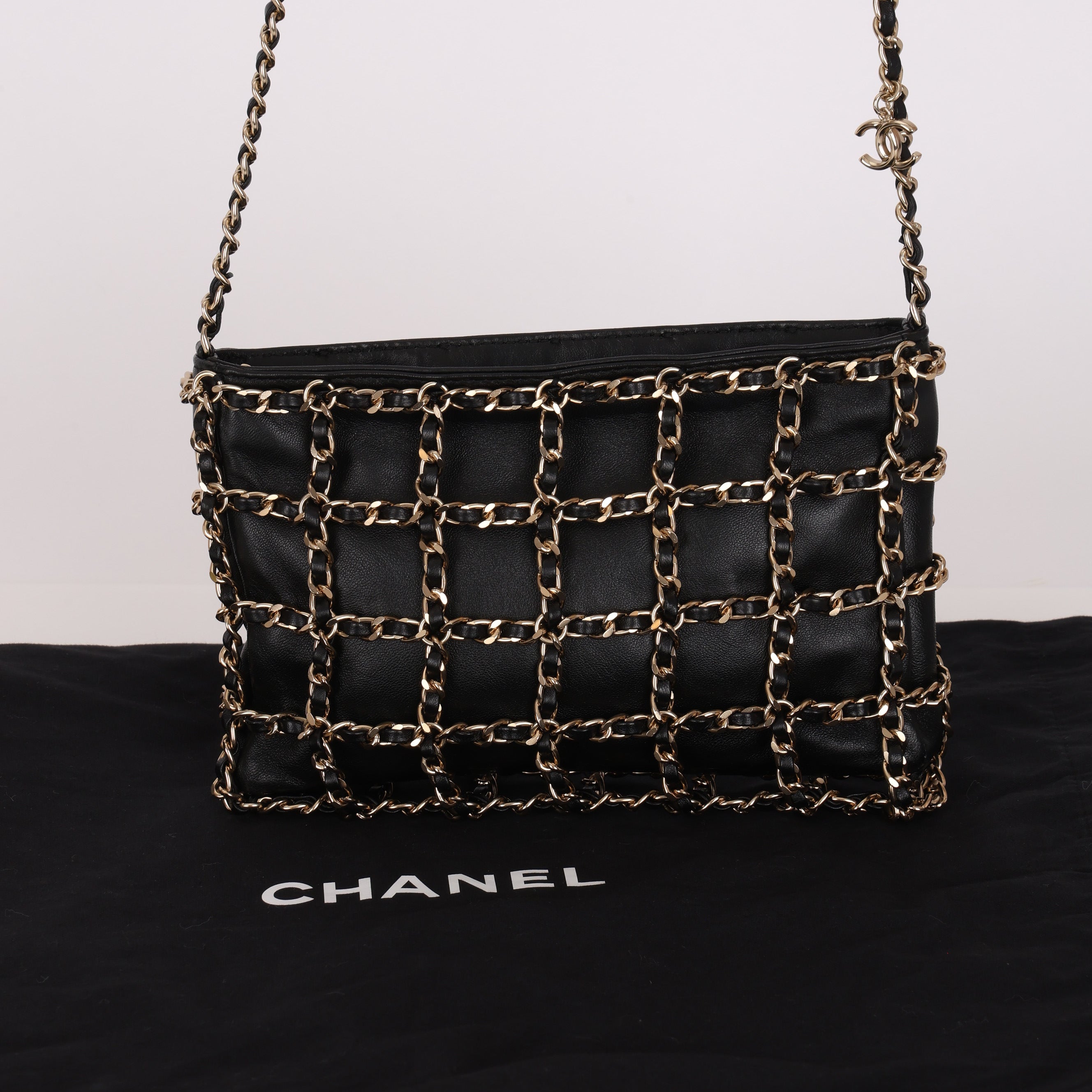 Chanel Frame Chain Bag Black Lambskin 2020