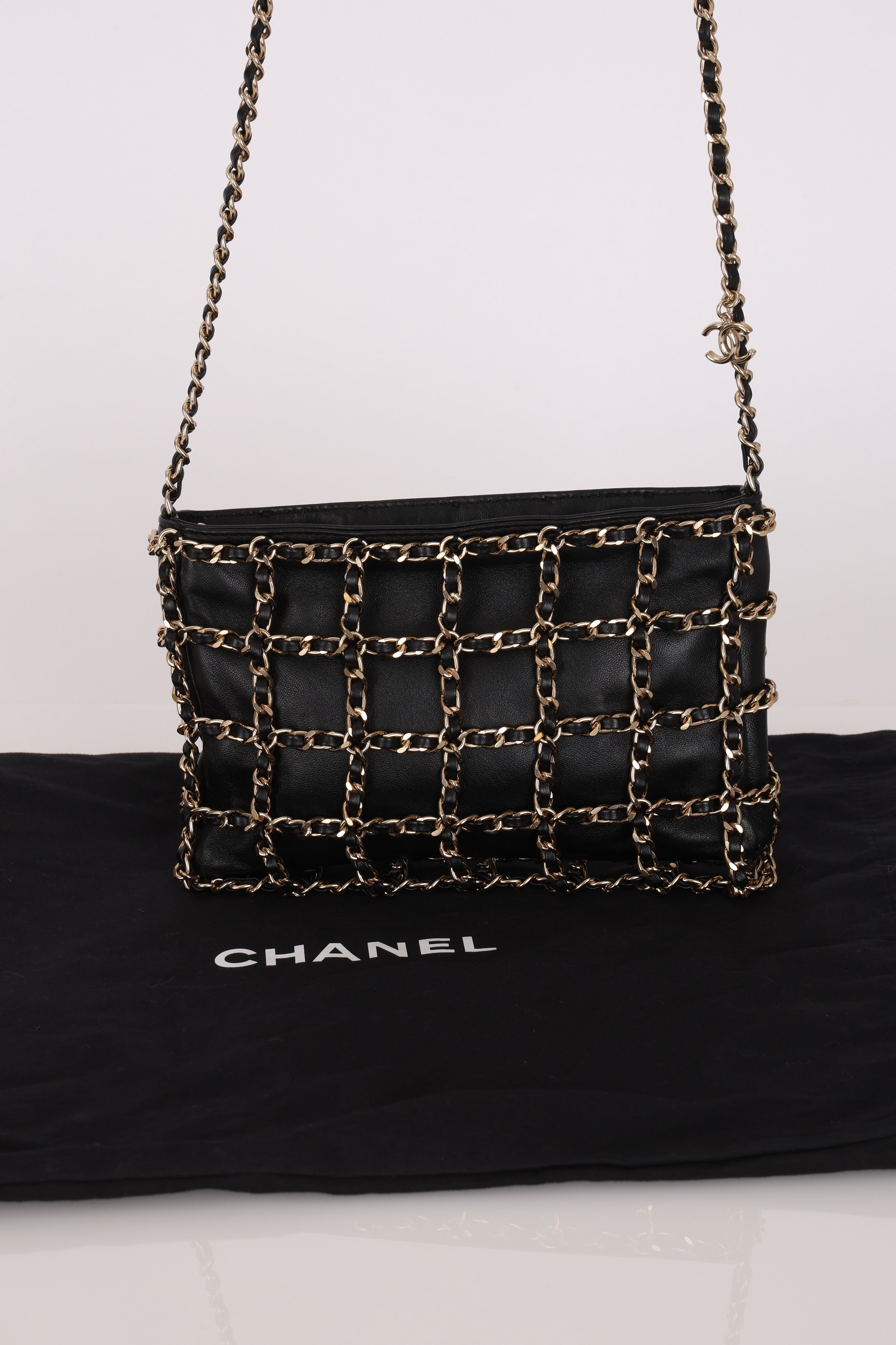 Chanel Frame Chain Bag Black Lambskin 2020