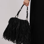 Prada Fringe Hobo Black Nappa