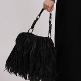 Prada Fringe Hobo Black Nappa