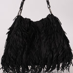Prada Fringe Hobo Black Nappa