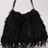 Prada Fringe Hobo Black Nappa