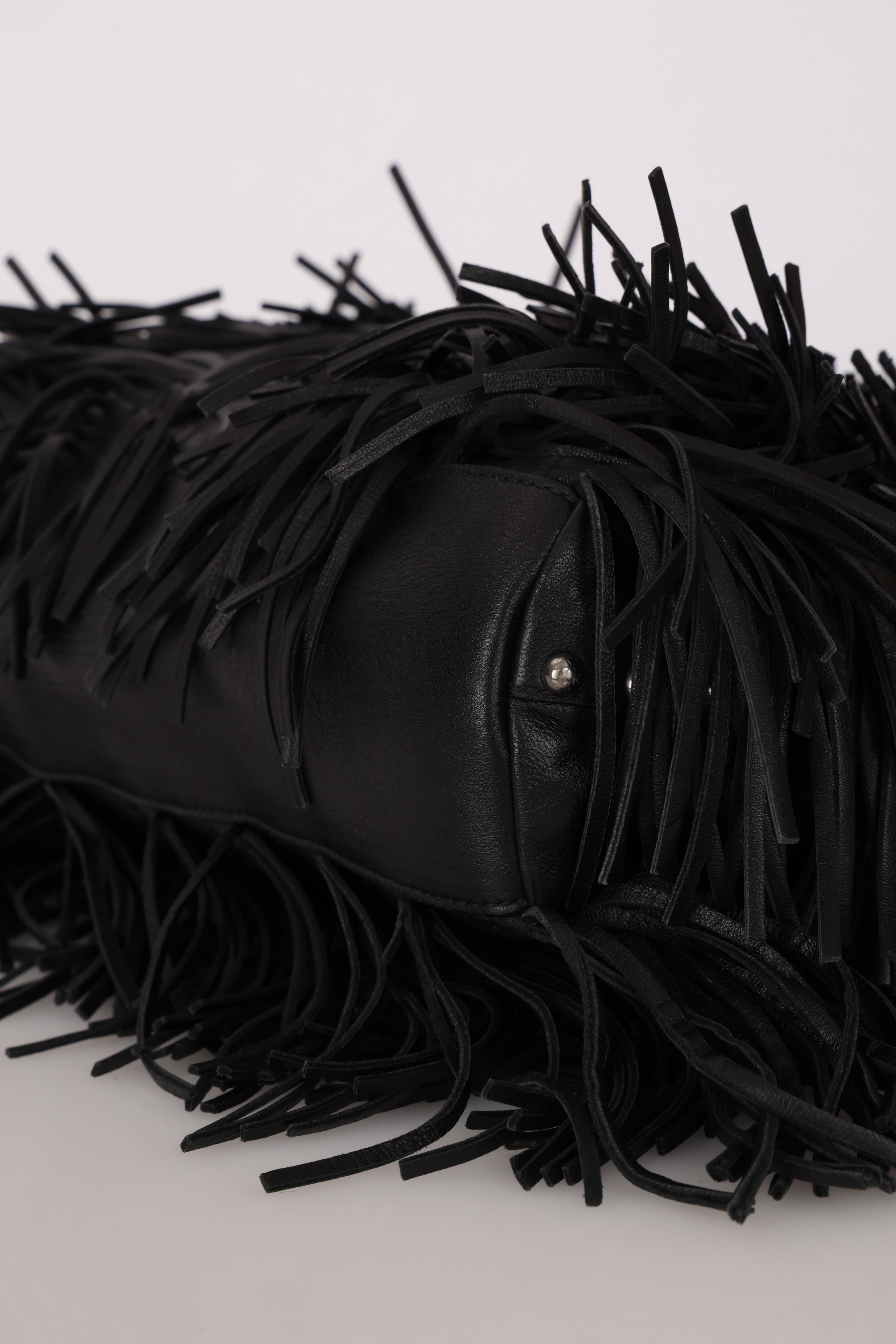 Prada Fringe Hobo Black Nappa