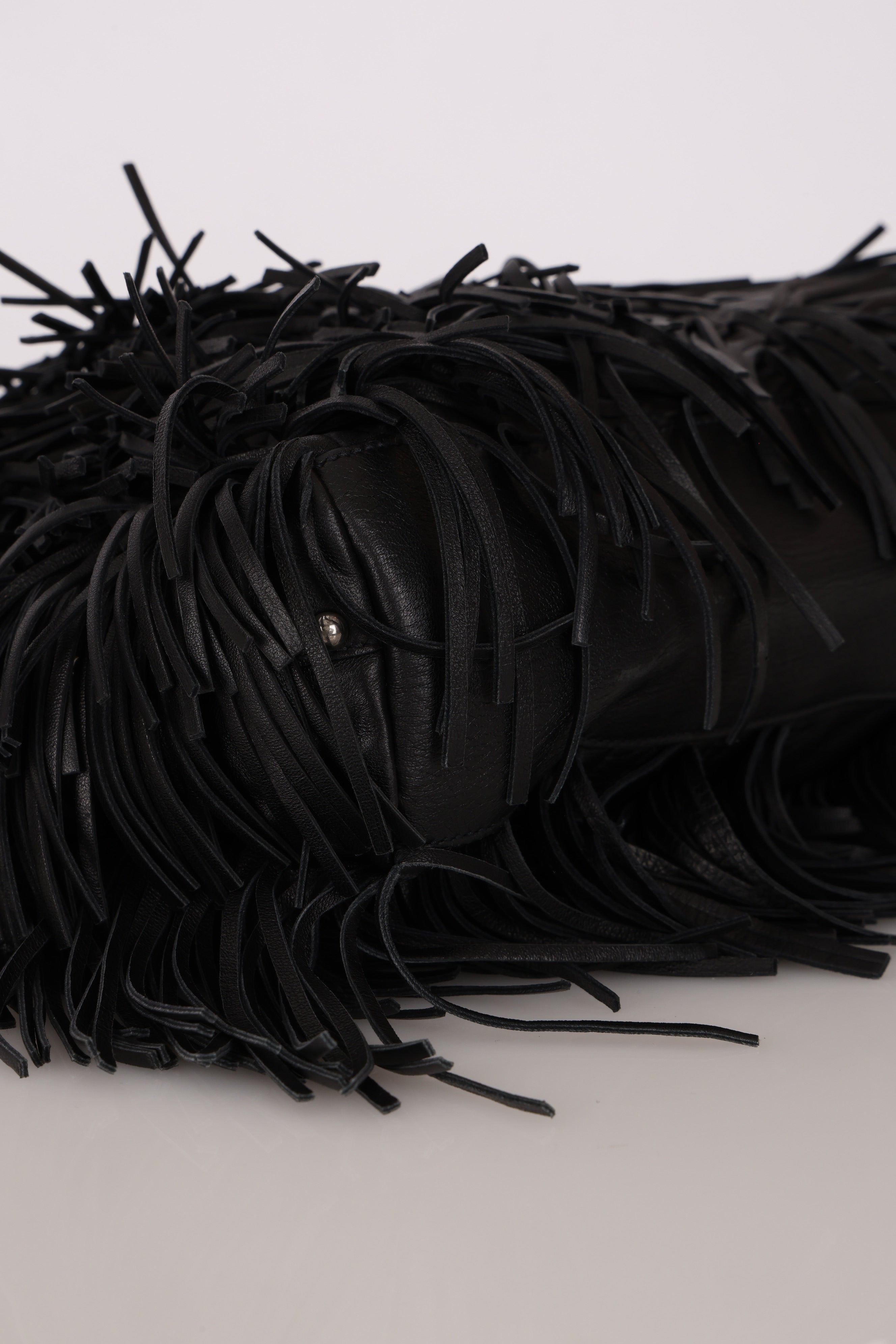 Prada Fringe Hobo Black Nappa