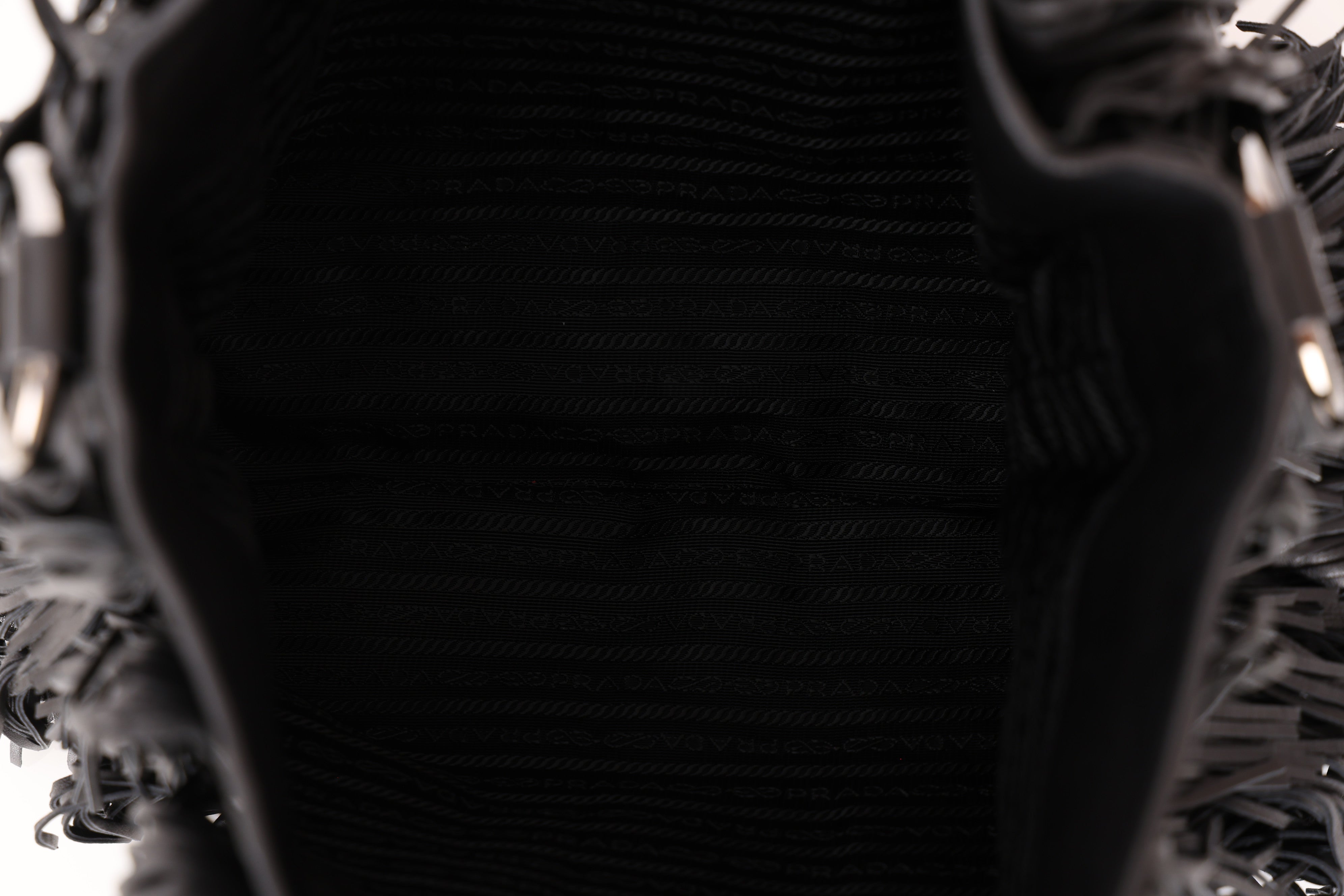 Prada Fringe Hobo Black Nappa