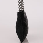 Chanel Camellia Pochette Black Satin SHW