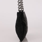 Chanel Camellia Pochette Black Satin SHW