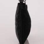 Chanel Camellia Pochette Black Satin SHW