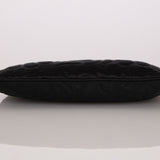Chanel Camellia Pochette Black Satin SHW