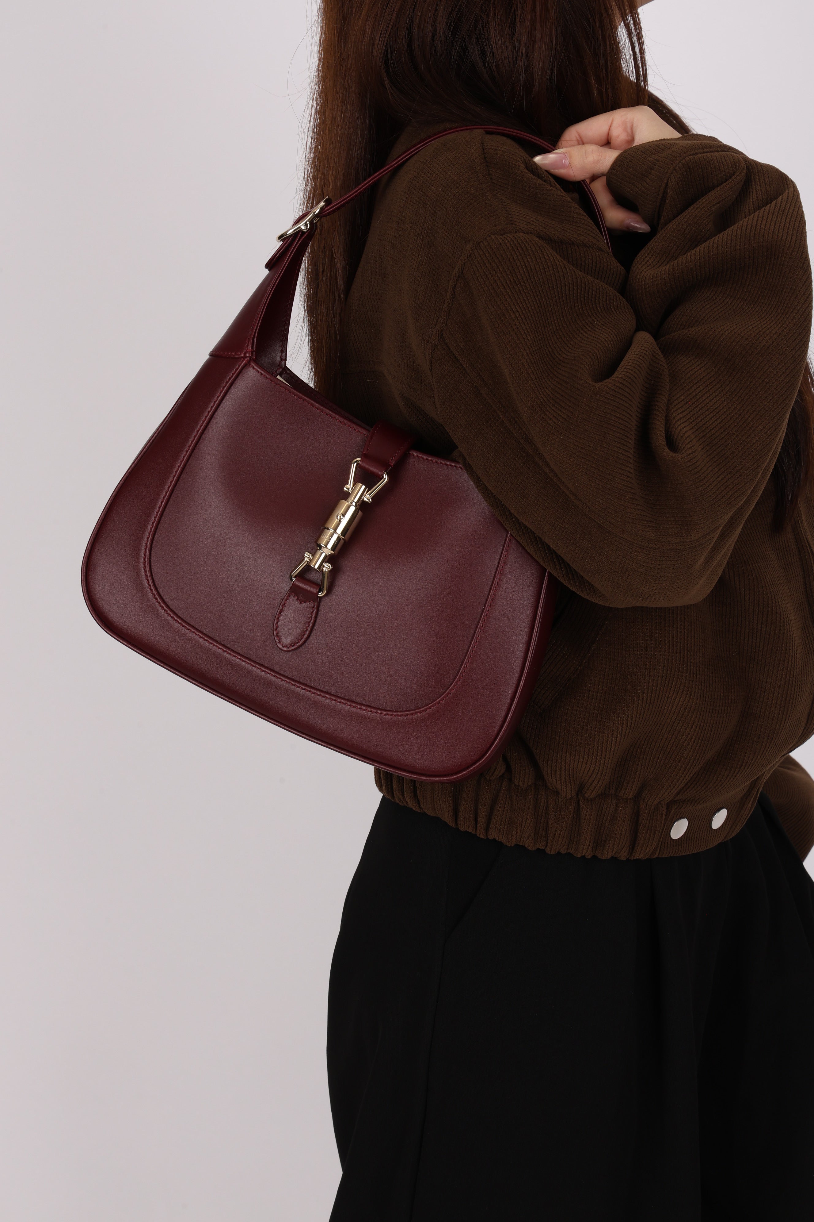 Gucci Medium Jackie 1961 Bag Bordeaux Calfskin
