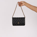 Chanel Turnlock Wallet on Chain Black Caviar GHW