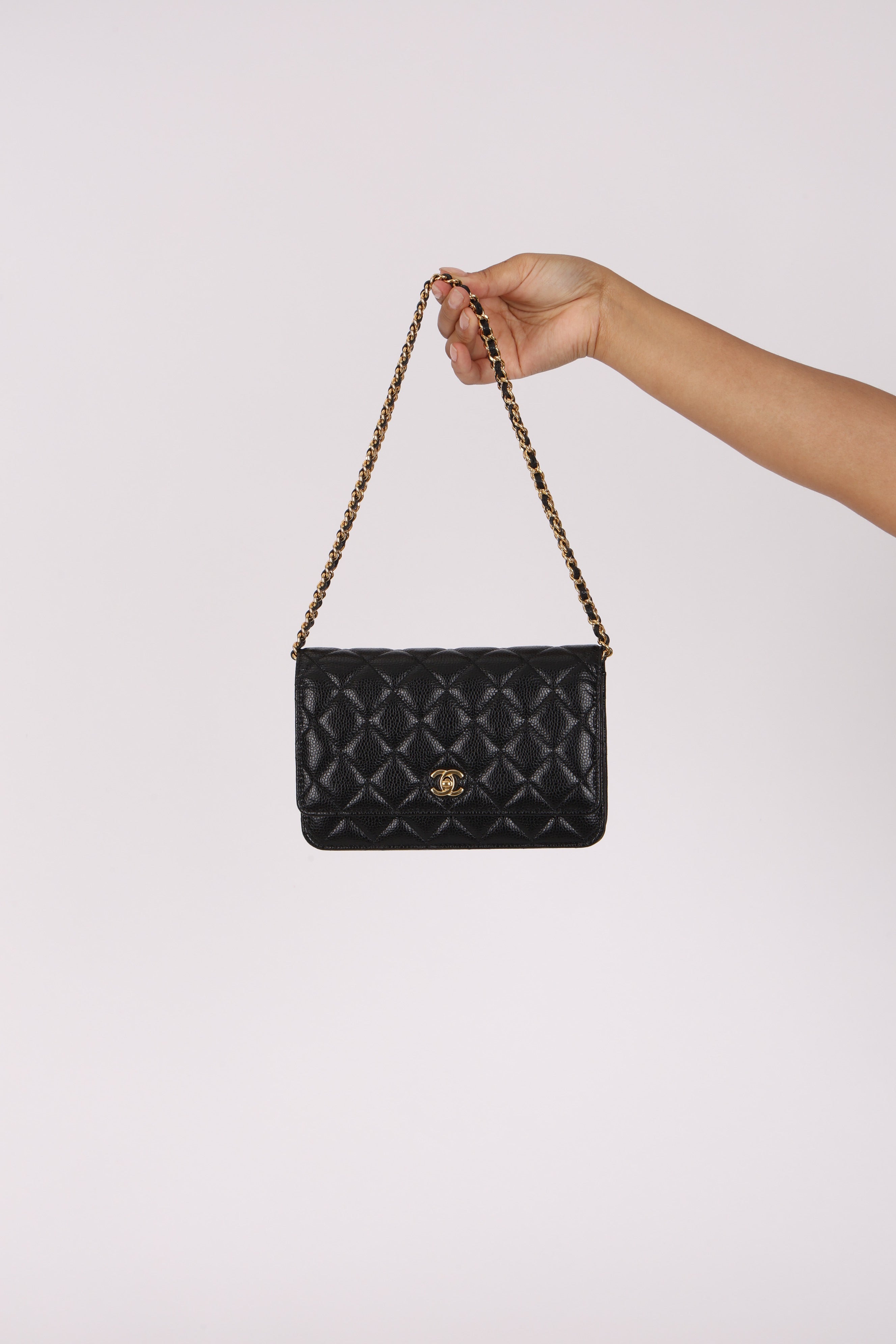 Chanel Turnlock Wallet on Chain Black Caviar GHW