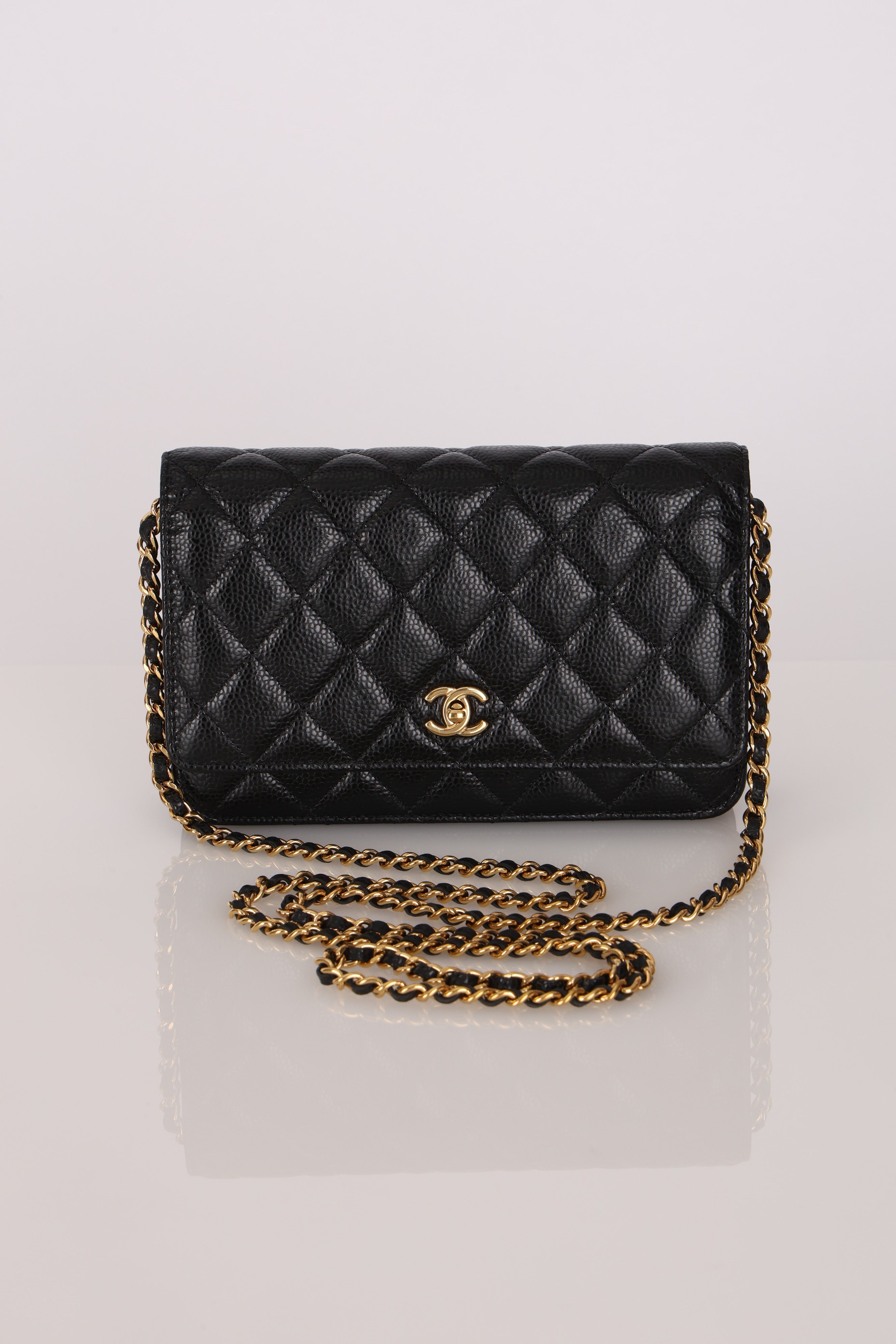 Chanel Turnlock Wallet on Chain Black Caviar GHW