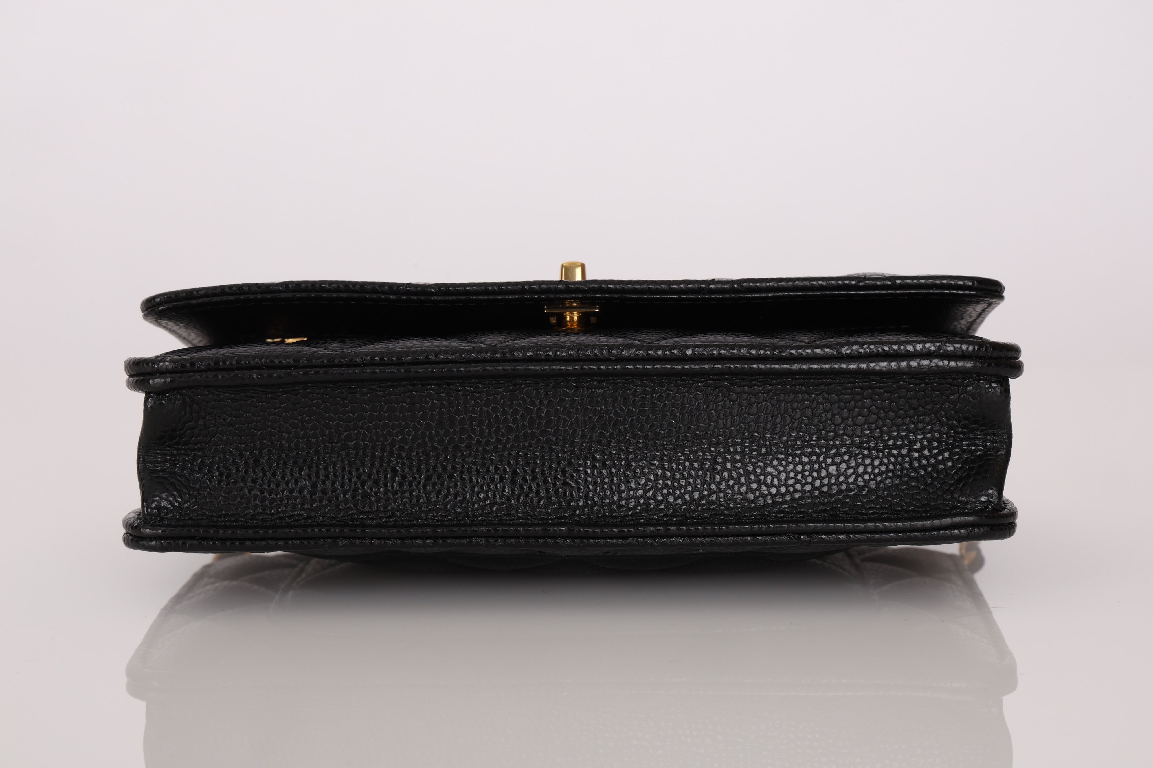 Chanel Turnlock Wallet on Chain Black Caviar GHW