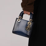 Dior Mini Lady Navy Python