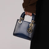 Dior Mini Lady Navy Python
