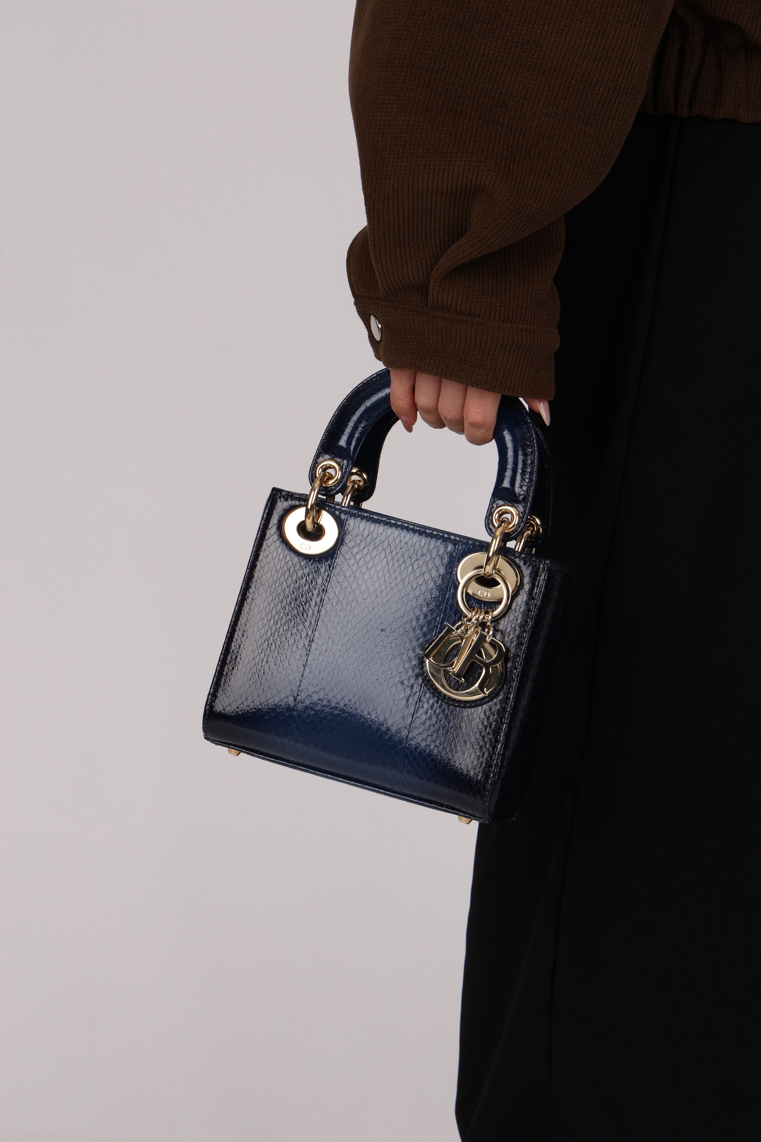 Dior Mini Lady Navy Python
