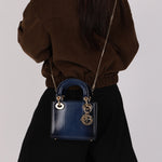 Dior Mini Lady Navy Python
