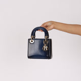 Dior Mini Lady Navy Python