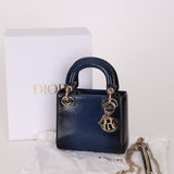Dior Mini Lady Navy Python