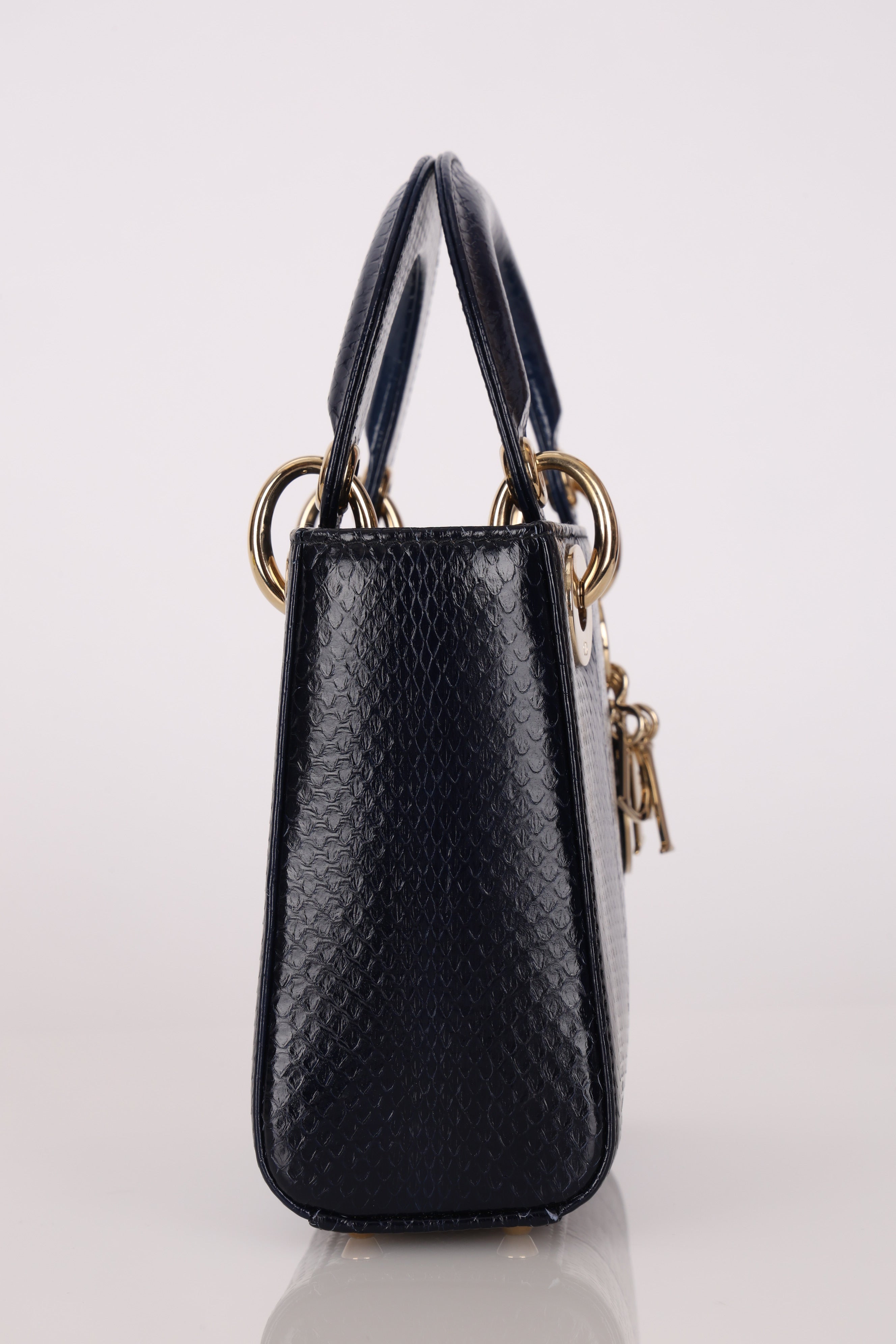 Dior Mini Lady Navy Python