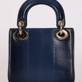 Dior Mini Lady Navy Python