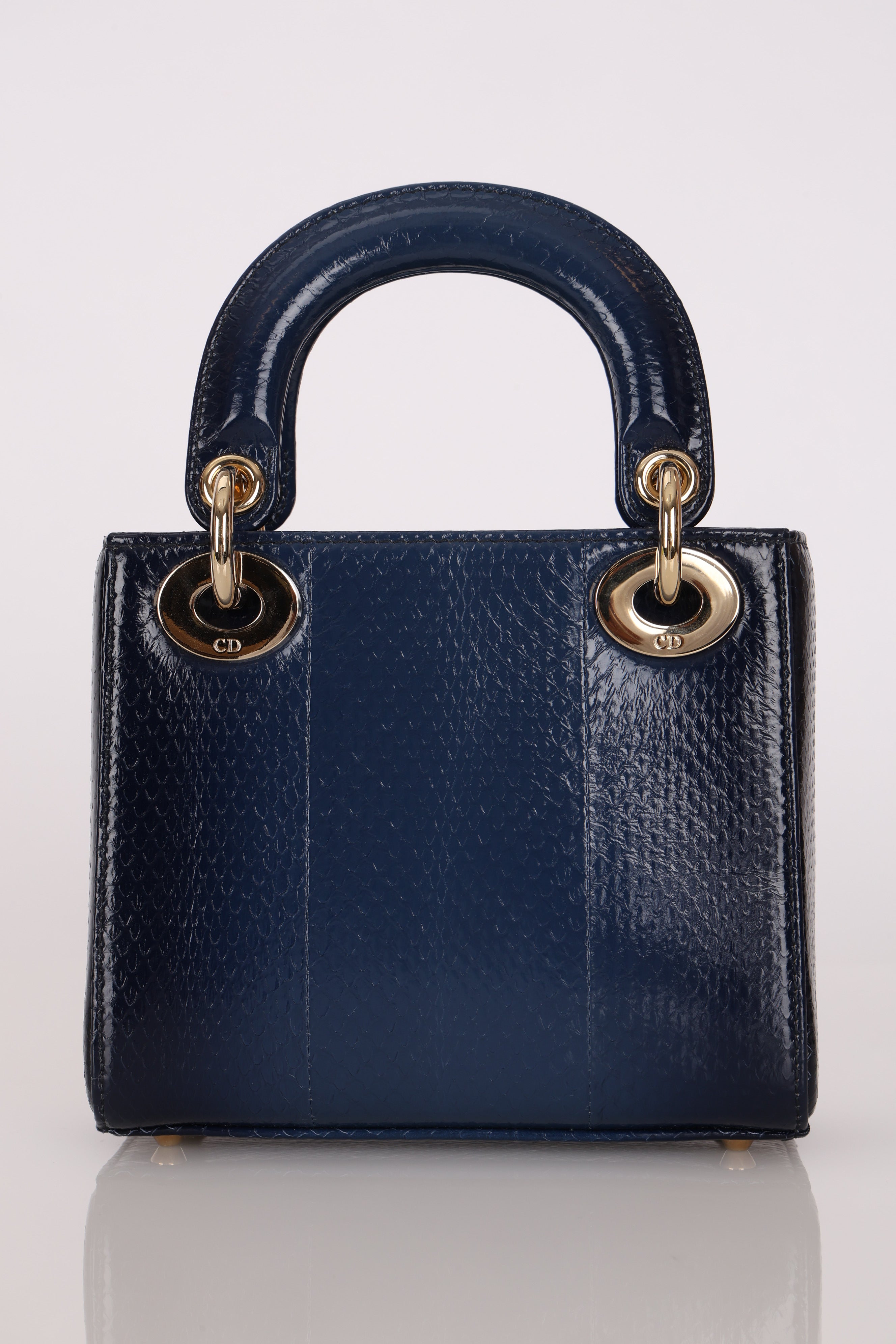 Dior Mini Lady Navy Python