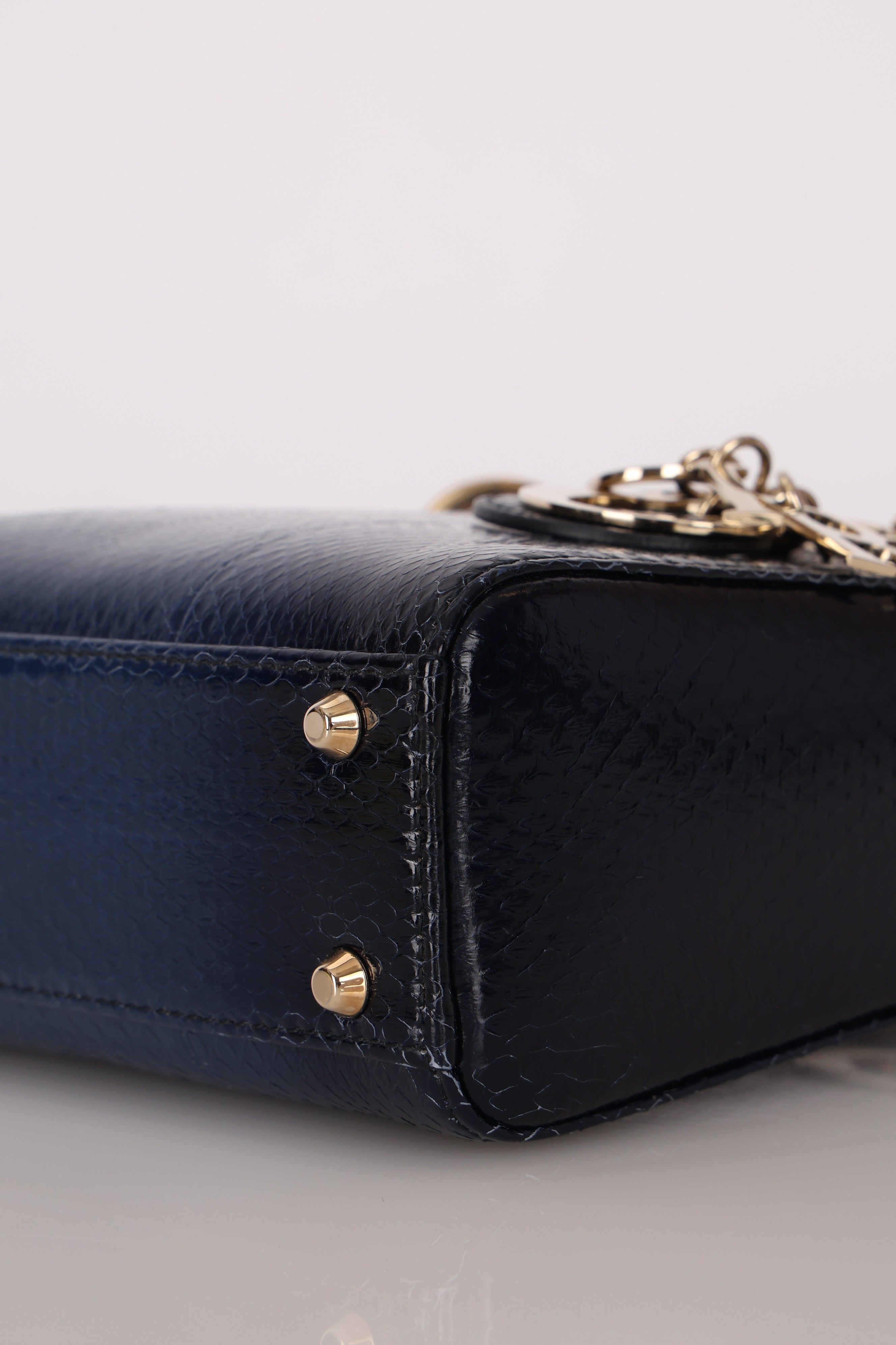 Dior Mini Lady Navy Python