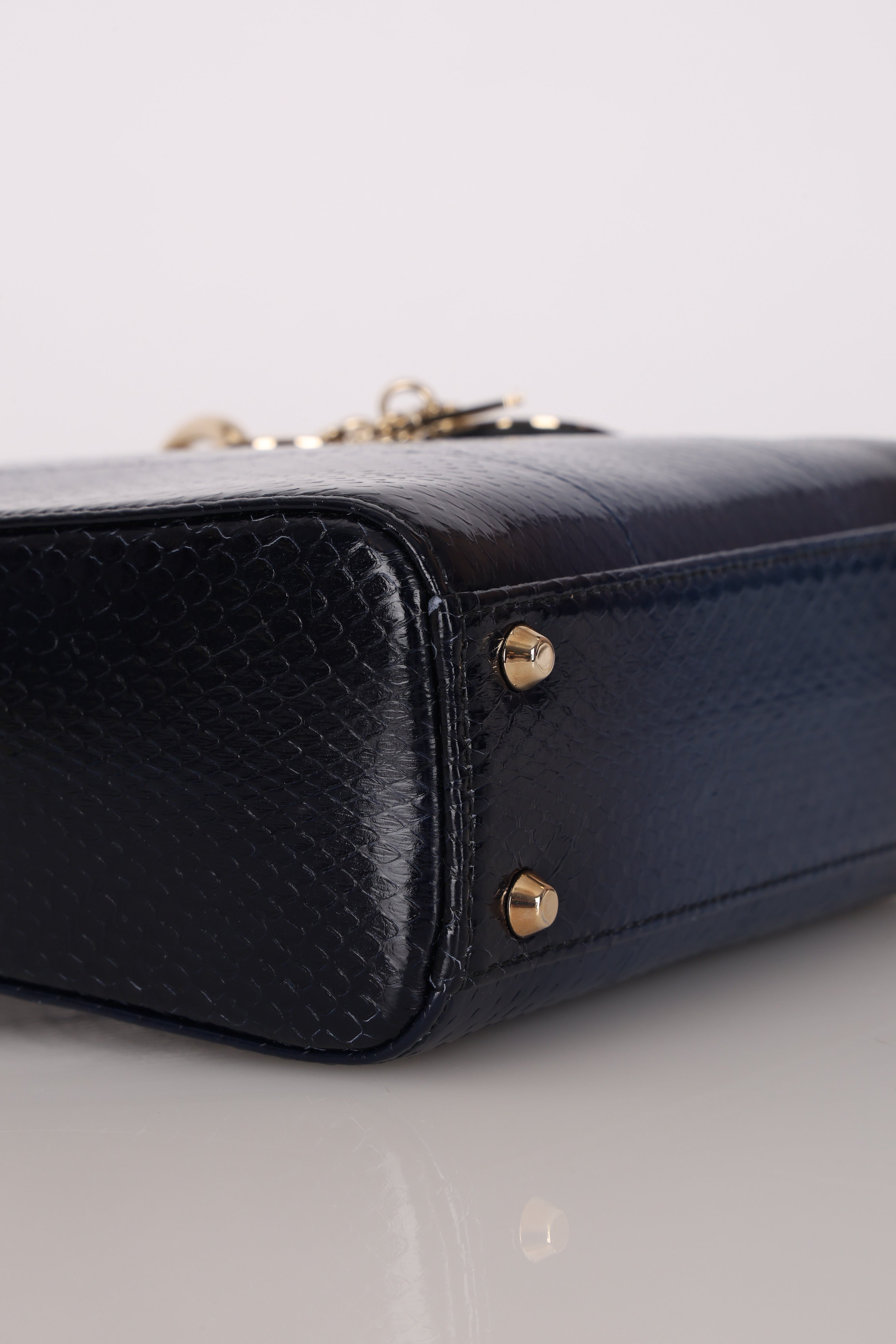 Dior Mini Lady Navy Python