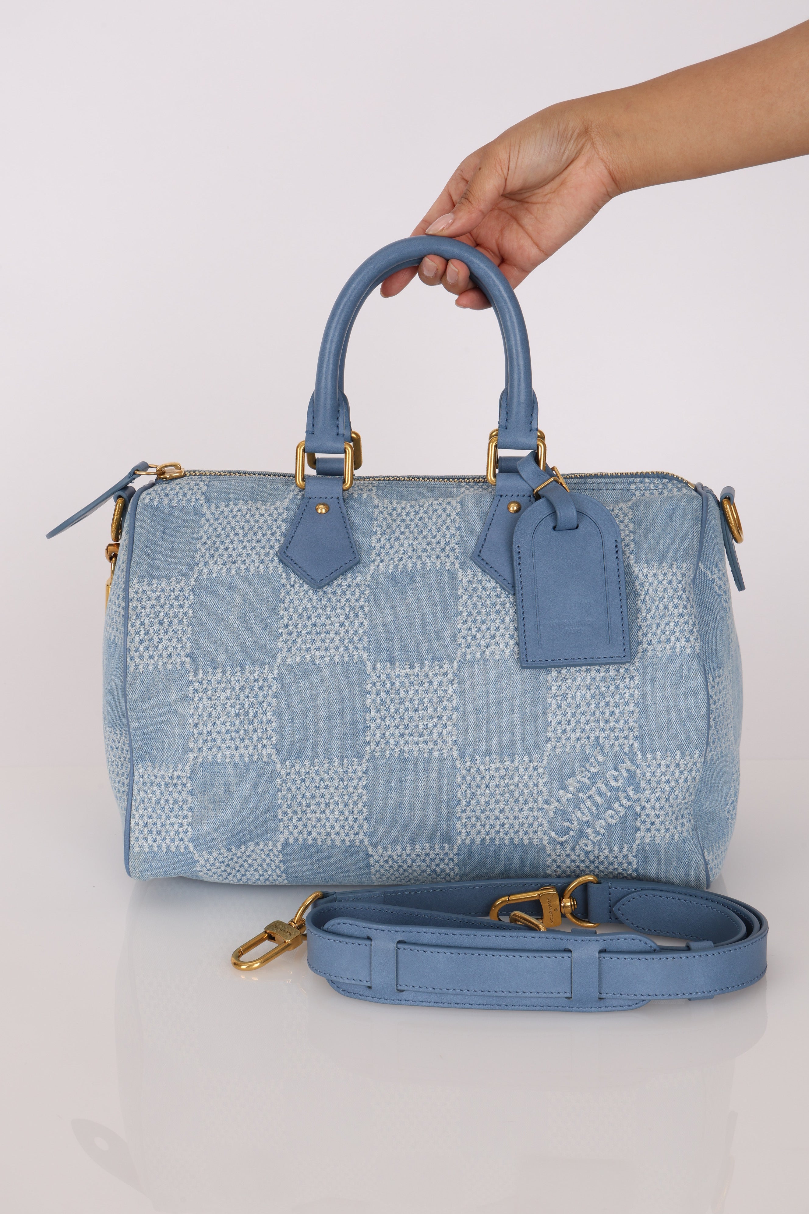 Louis Vuitton Damier Denim 3D Speedy Bandouliere 30