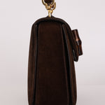 Gucci Medium Bamboo Top Handle 1947 Bag Brown Suede