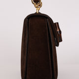 Gucci Medium Bamboo Top Handle 1947 Bag Brown Suede