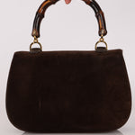 Gucci Medium Bamboo Top Handle 1947 Bag Brown Suede