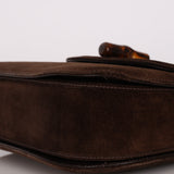 Gucci Medium Bamboo Top Handle 1947 Bag Brown Suede