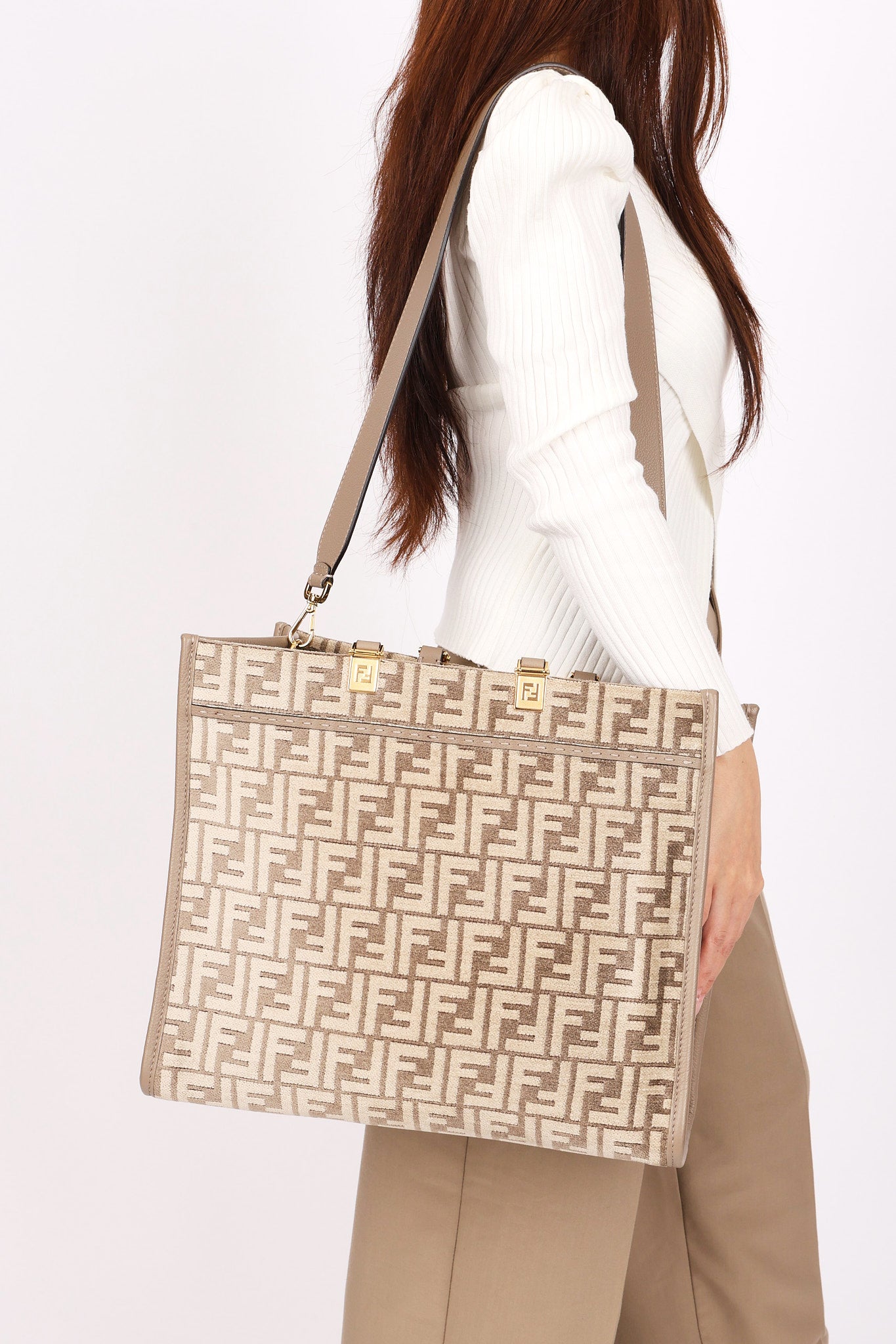 Fendi Medium Zucca Chenille Sunshine Tote