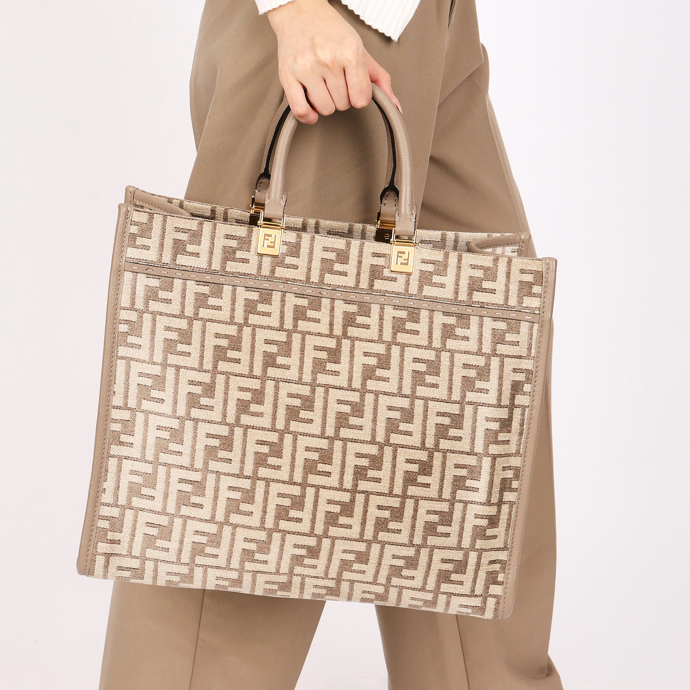 Fendi Medium Zucca Chenille Sunshine Tote