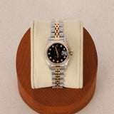 Rolex 18K Yellow Gold and Stainless Steel Lady-Datejust Noir Diamond Dial 26mm - Drop 23